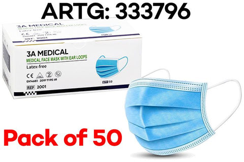 3-Ply Medical Protective Disposable Face Mask Mouth Masks (50 Pcs) - Fortune Star Online