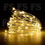 20-100 LED BATTERY POWERED STRING FAIRY LIGHTS COPPER WIRE WATERPROOF XMAS DECOR - Fortune Star Online