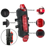 USB RECHARGEABLE BICYCLE LIGHT WARNING MTB LED WATERPROOF FRONT REAR TAIL LAMP - Fortune Star Online