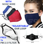 COTTON MASK WASHABLE FACE MASK ANTI POLLUTION REUSABLE RESPIRATOR PM 2.5 FILTER - Fortune Star Online