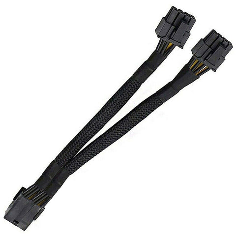 Sleeve GPU PCIe 8 Pin Female to Dual 8 Pin (6+2) Male PCI Express Power Cable 18AWG - Fortune Star Online