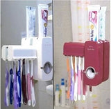 AUTOMATIC TOOTHPASTE DISPENSER AND TOOTHBRUSH HOLDER SET WALL MOUNT RACK - Fortune Star Online
